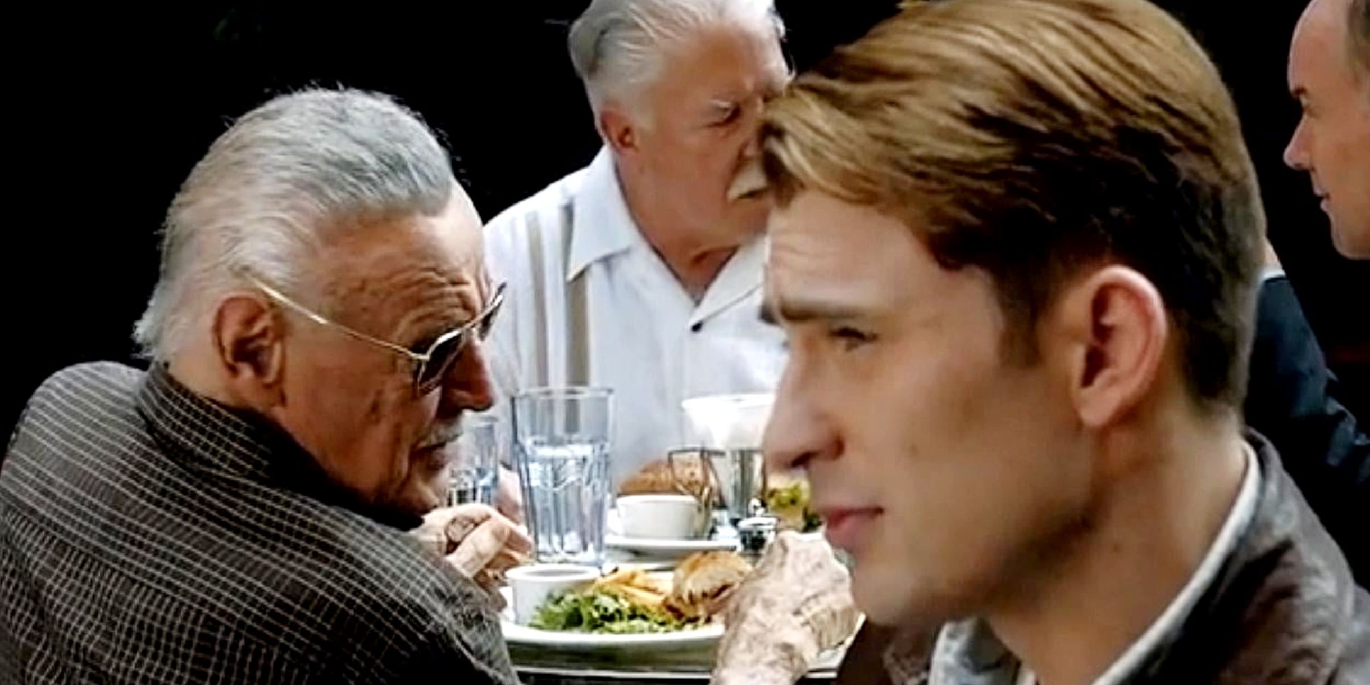 Stan Lee and Steve Rogers in The Avengers Deleted Scene