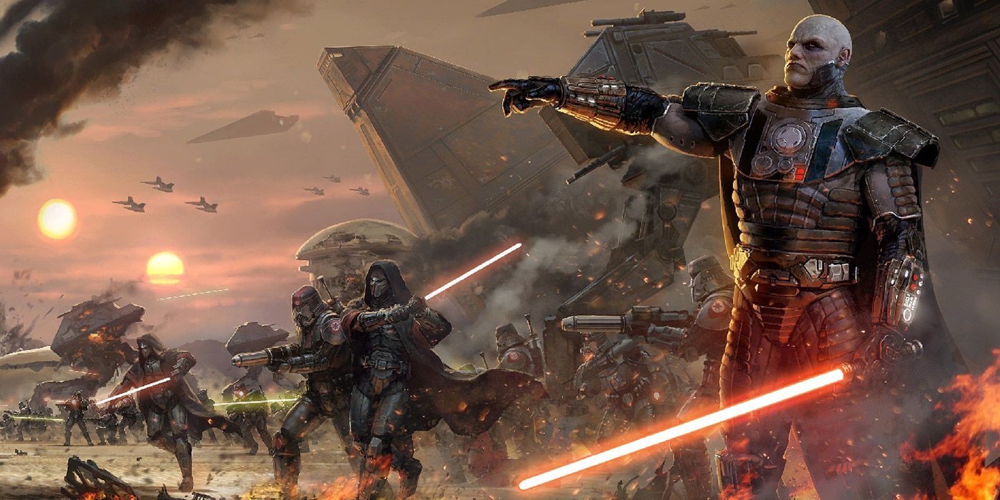 Darth Malgus and his Sith Lords attack Coruscant in Star Wars: The Old Republic