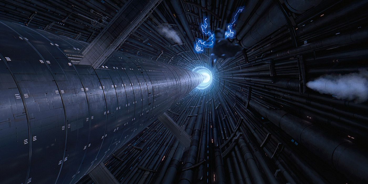 Emperor Palpatine thrown down a reactor shaft by Darth Vader in Star Wars: Return of the Jedi