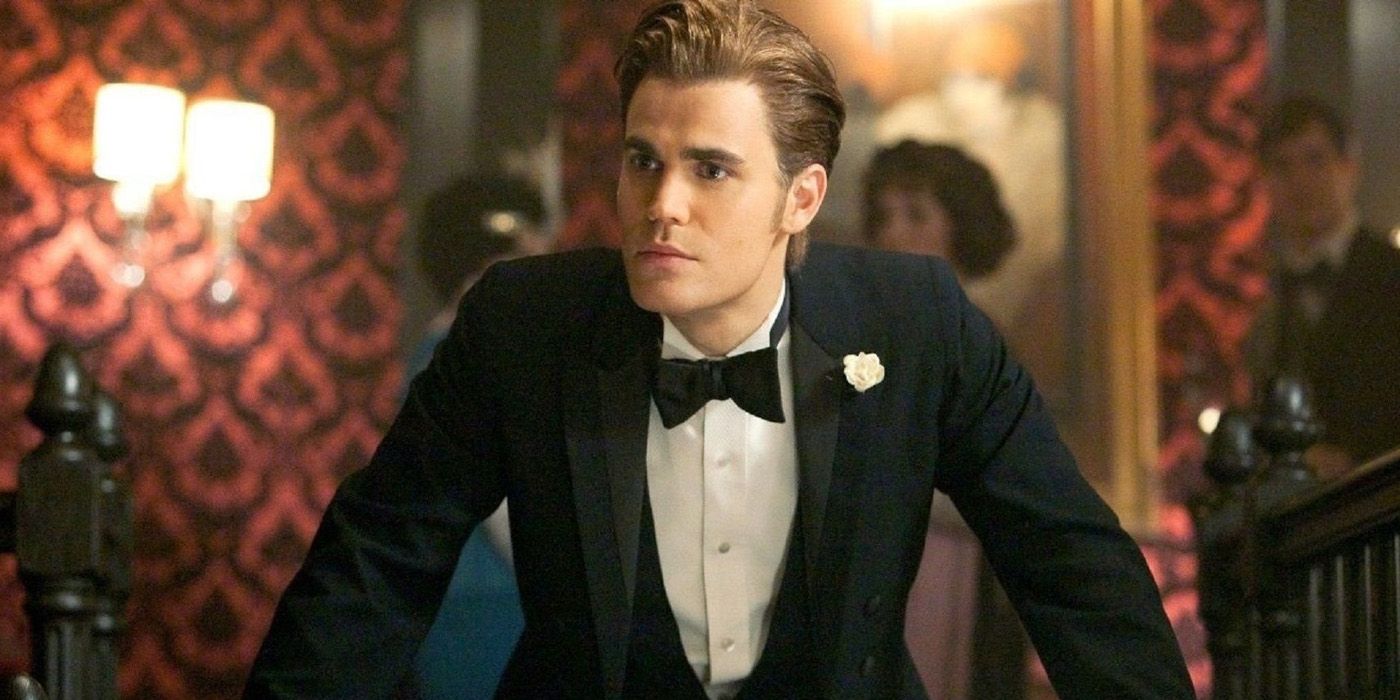 Stefan Salvatore in a suit in Vampire Diaries.