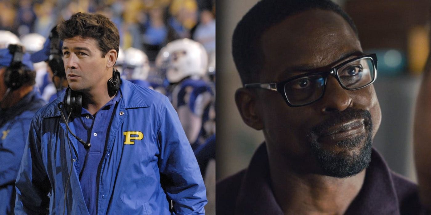 Split image Kyle Chandler as Eric Taylor Friday Night Lights and Sterling K. Brown in This is Us