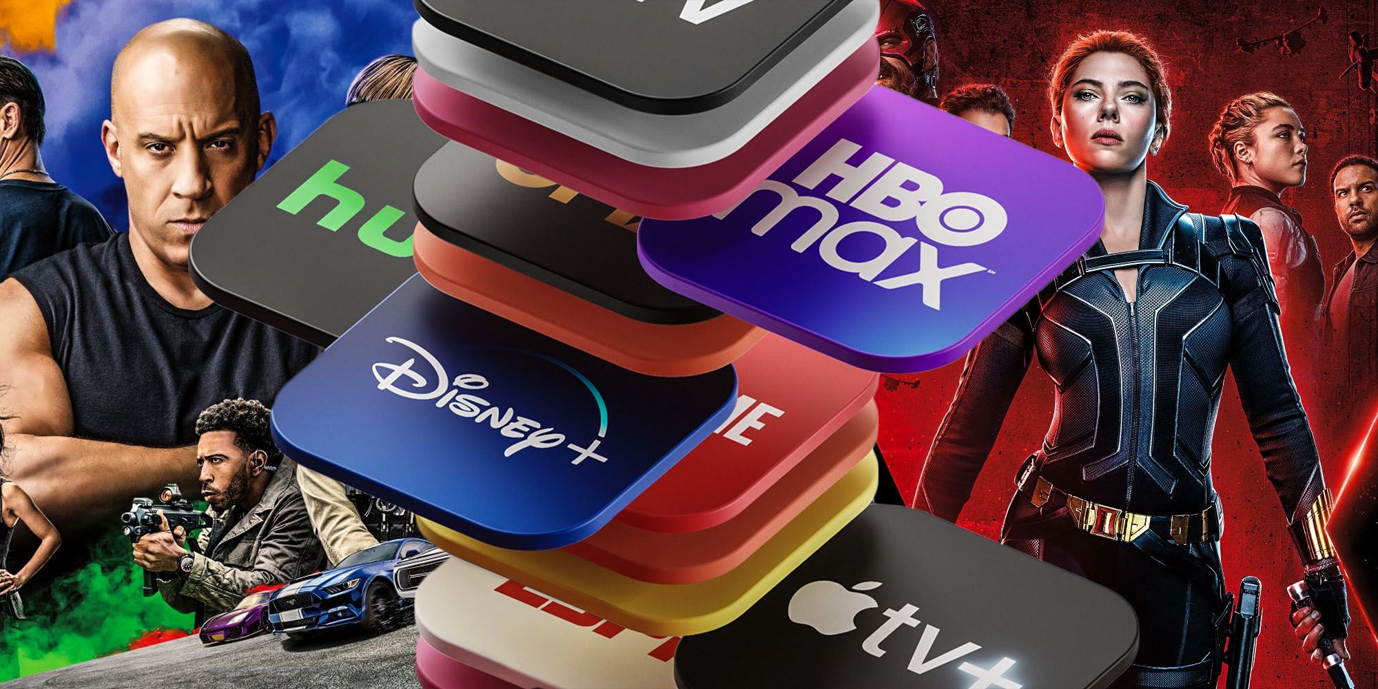 Streaming services Disney plus Apple TV Hulu Netlfix Black widow Fast and furious 9