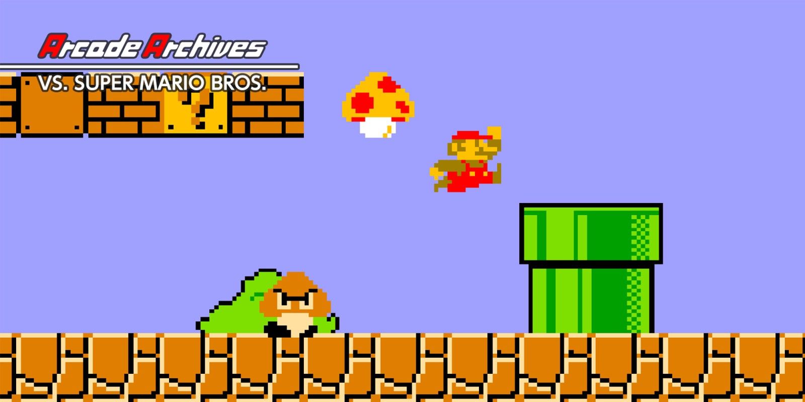 An image of Mario jumping over the pipe in Super Mario Bros.