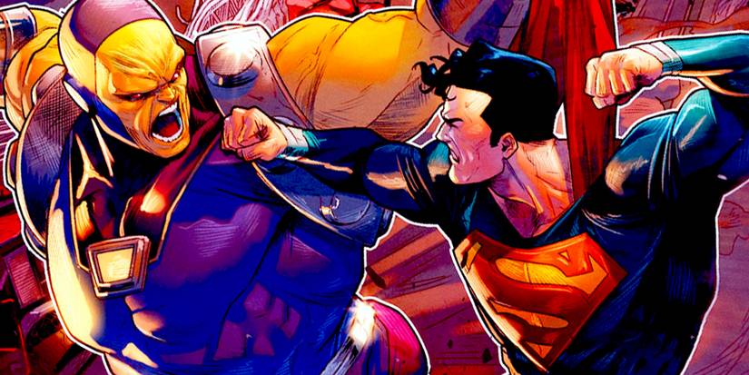 Mongul fights Superman in the comcis