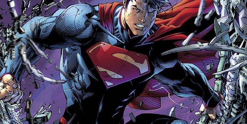 Comic book art: Superman breaking chains in the New 52.