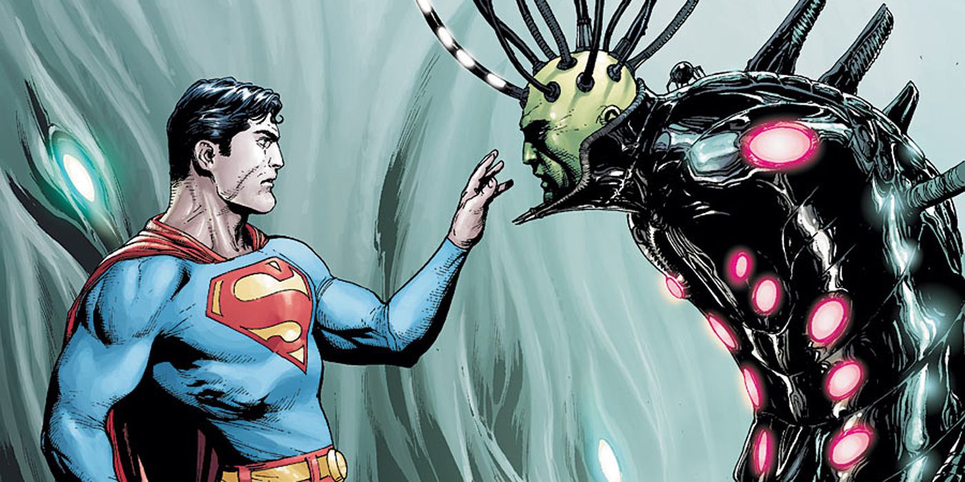 Superman enfrentándose a Brainiac.
