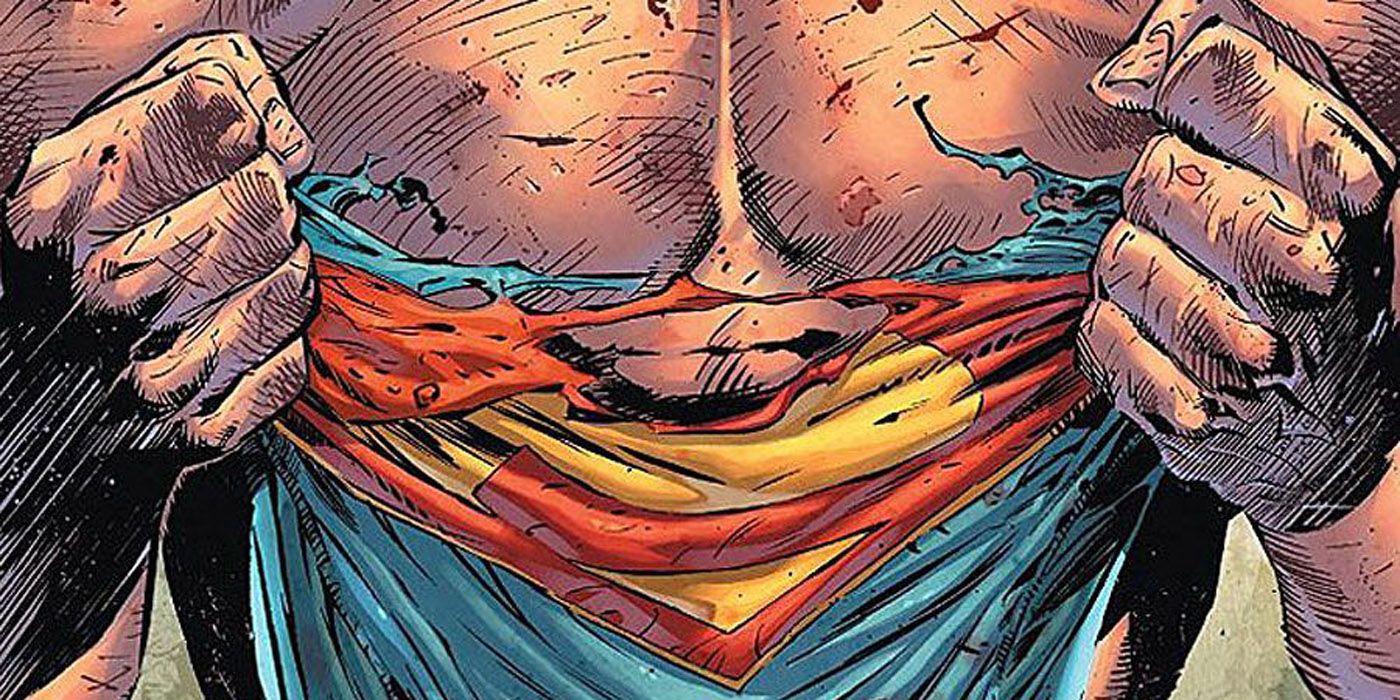 Superman ripping costume in Earth One.