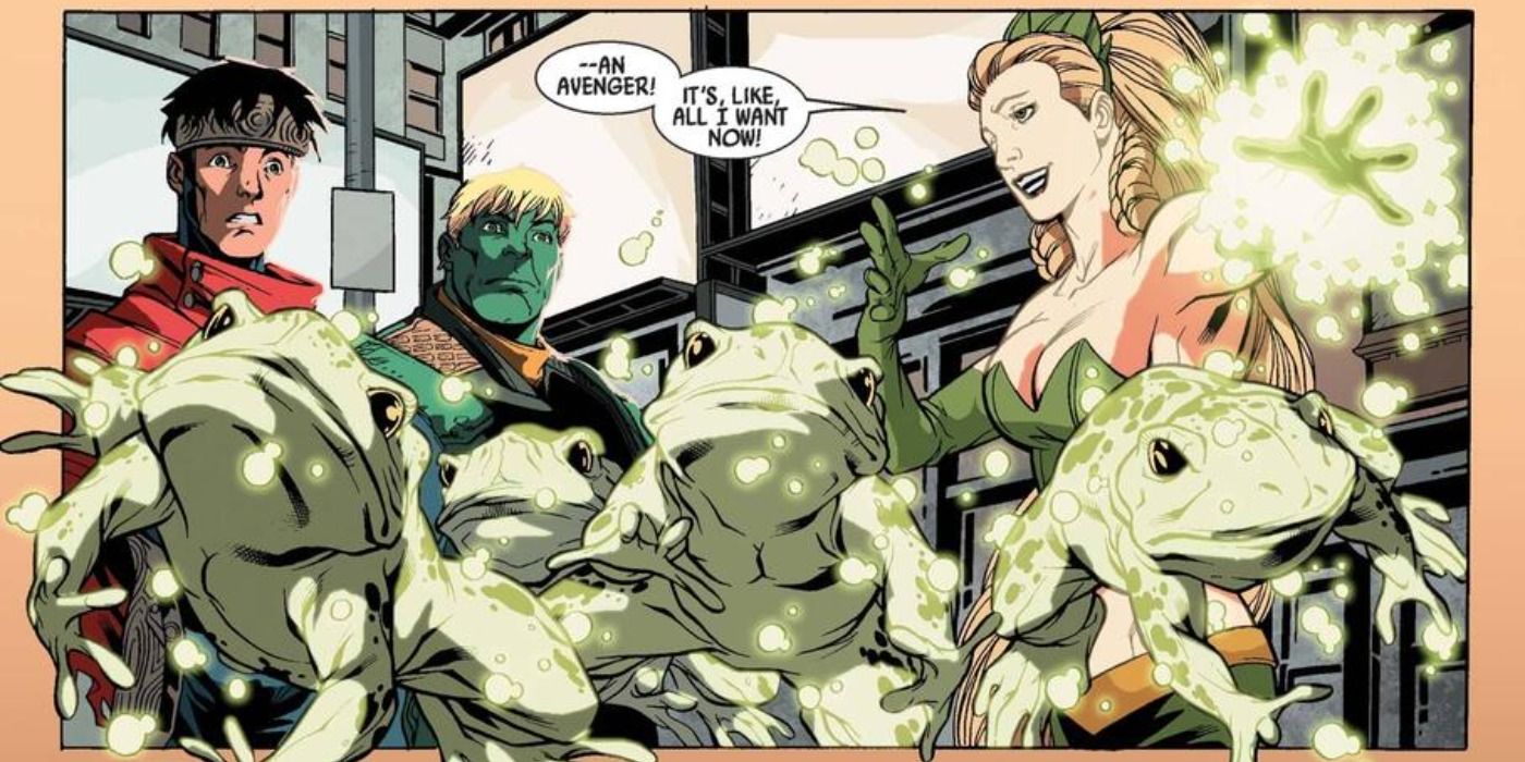 Sylvie generates frogs in Young Avengers comic