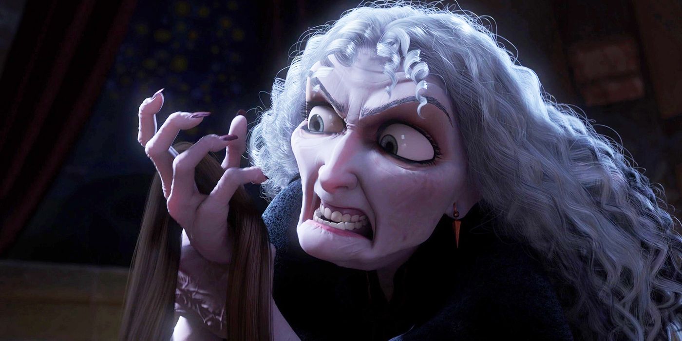 Mother Gothel becomes old in Tangled