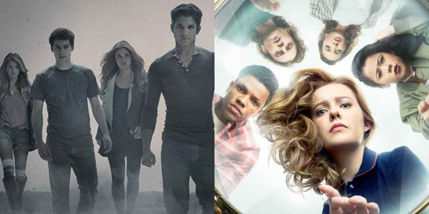 A split image of cast members from Teen Wolf and cast members from Nancy Drew