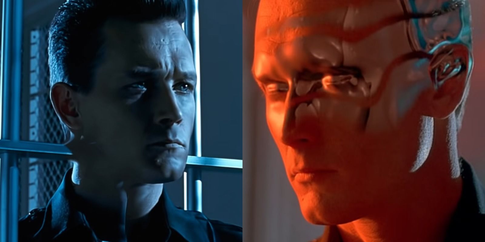 Two side by side images of Terminator T-1000
