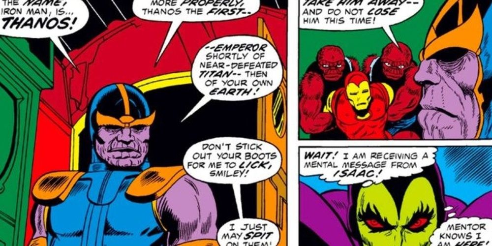 Thanos first appearance in Invincible Iron Man comic 