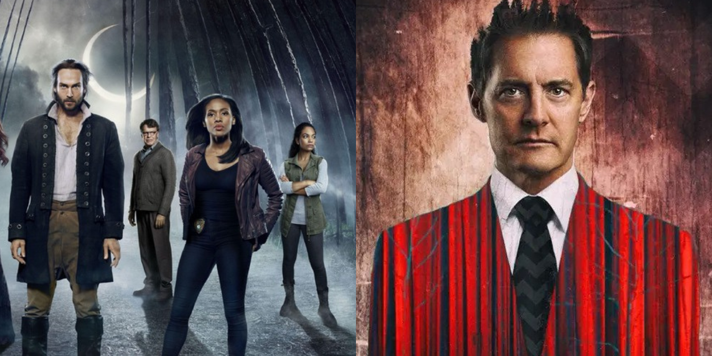Split image: Sleepy Hollow poster and Twin Peaks poster