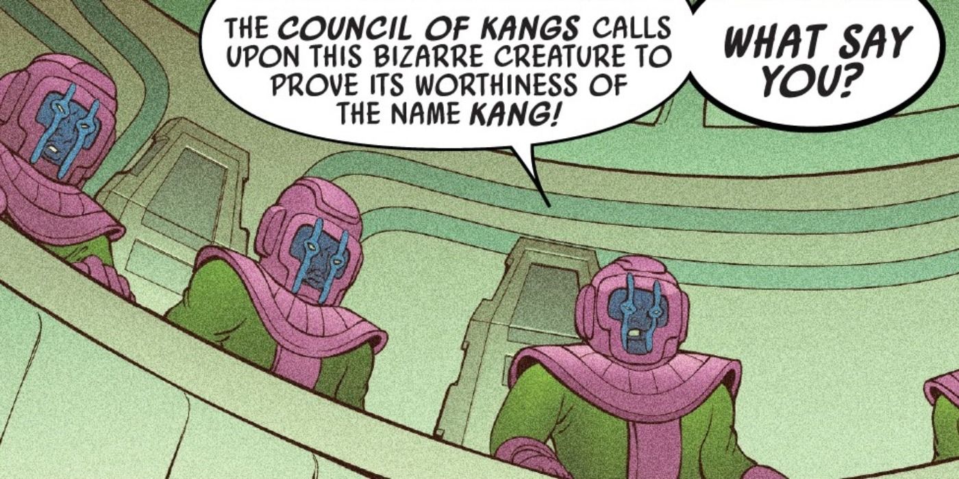 The Council of Kangs convene in Marvel Comics