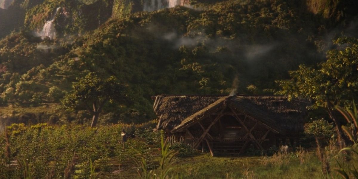 Thanos's cabin in the middle of the wild in The Farm