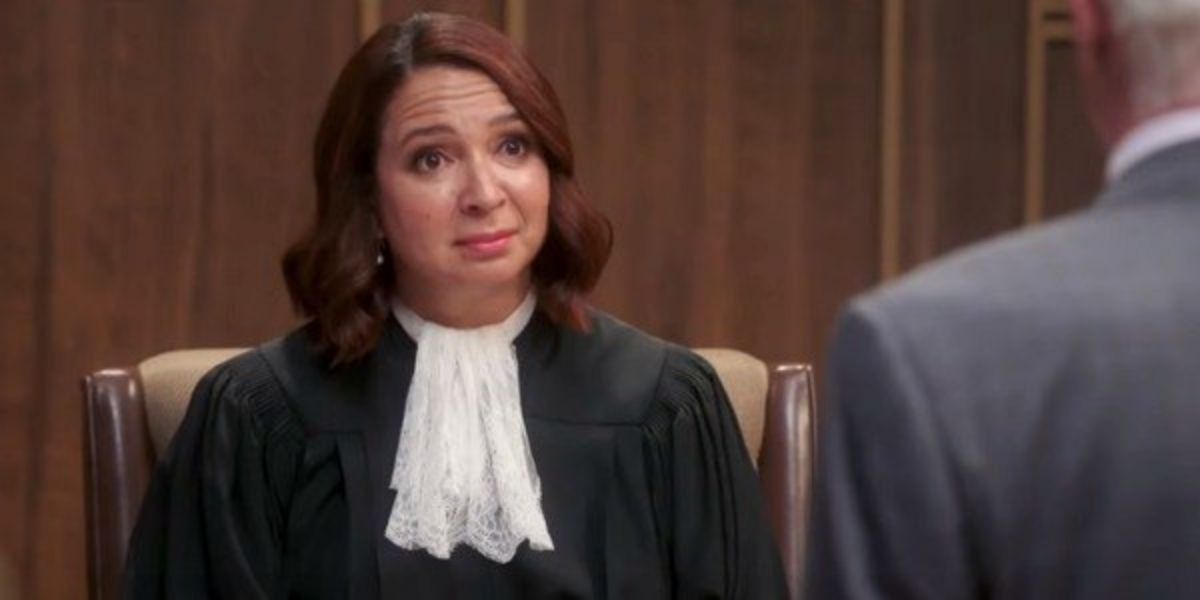 Judge Jen looking unimpressed in The Good Place