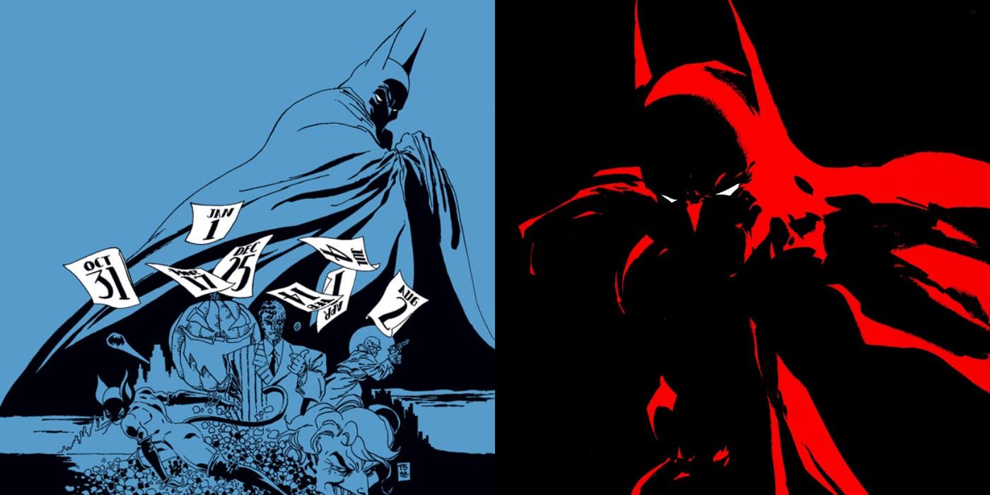 Covers of The Long Halloween and Dark Victory, art by Tim Sale