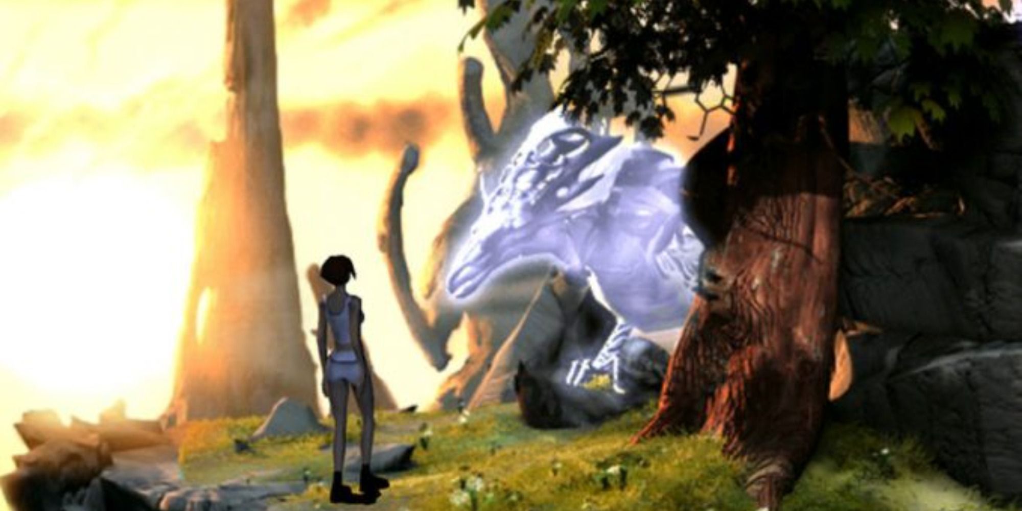 April Ryan meets the White Dragon in The Longest Journey