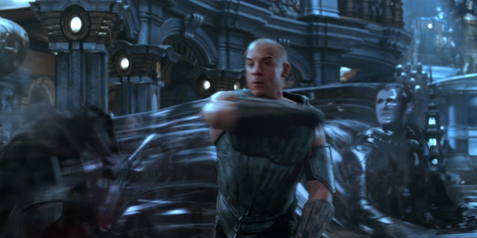 The Lord Marshall using his super speed to fight Riddick in The Chronicles Of Riddick