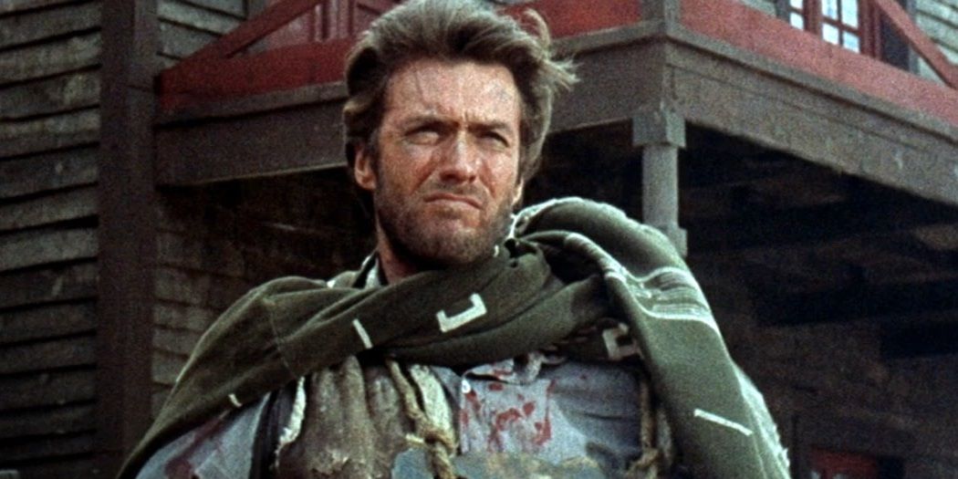 The Man with No Name reveals his body armor in A Fistful of Dollars