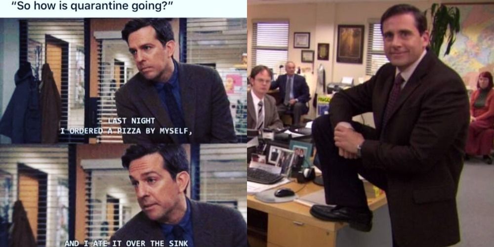The Office two side by side images with meme