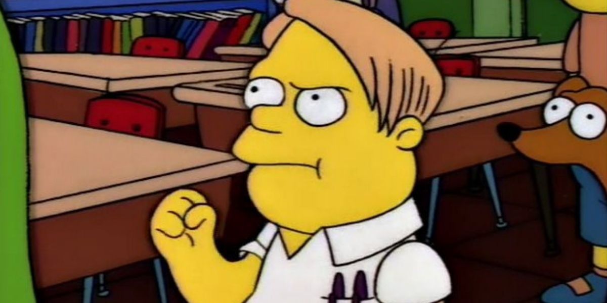 Martin frowns in anger in The Simpsons