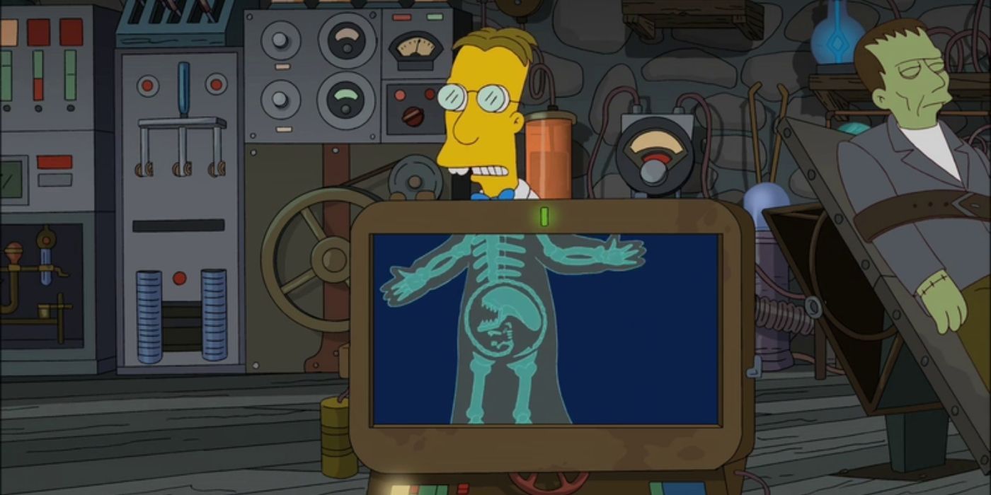 Professor Frink doing an ultrasound in The SImpsons.