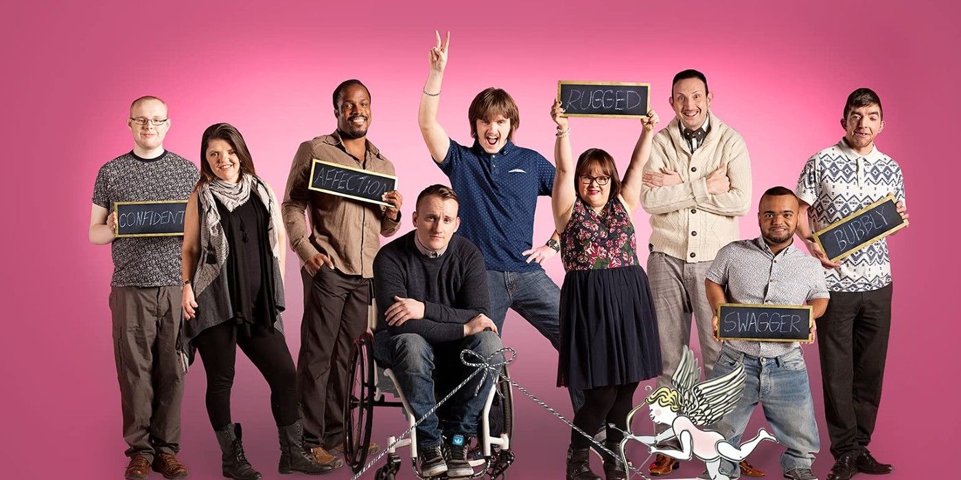 This is a picture of the covert art for Channel 4's 'The Undateables,' which shows various cast members posing together.