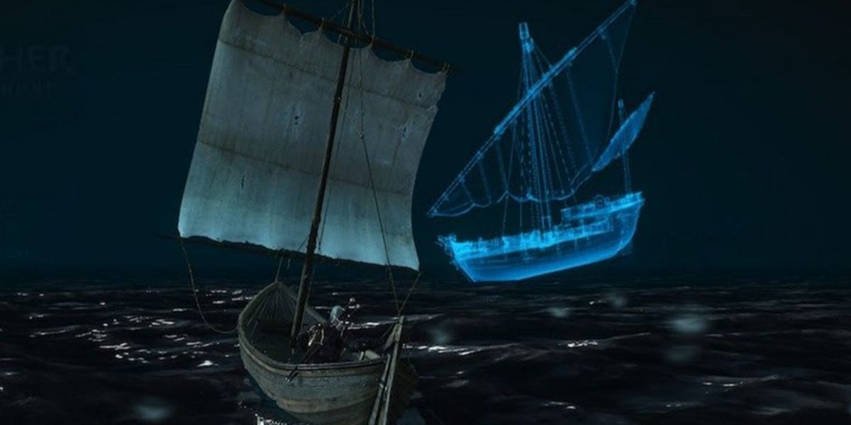A ghost ship seen in The Witcher 3 video game.