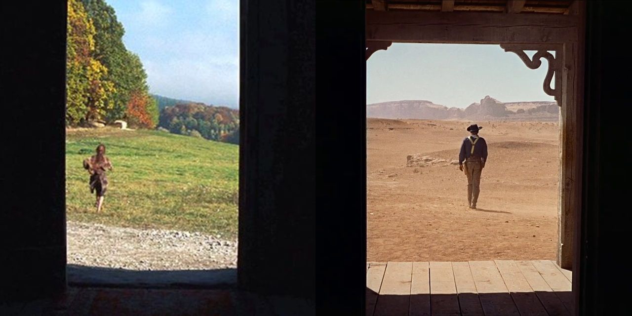 The doorway shots in Inglourious Basterds and The Searchers