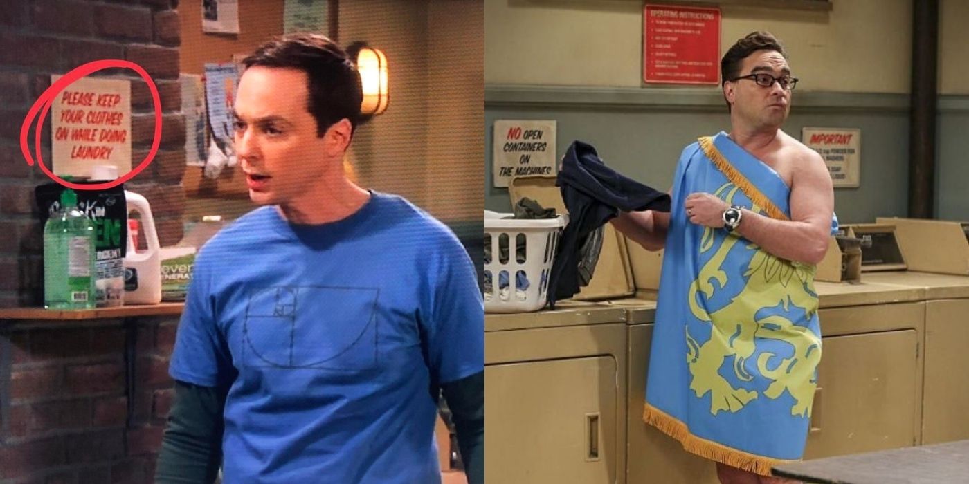 The laundry sign in the laundry room on The Big Bang Theory