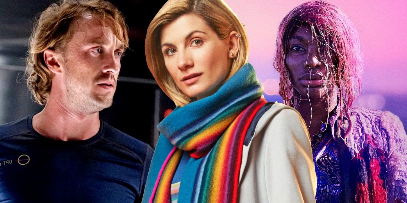 Tom Felton and Michaela Coel and Jodie Whittaker in Doctor Who