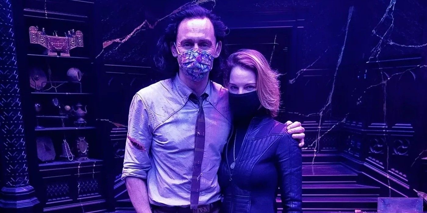 Tom Hiddleston Briana Darnell on the set of Loki