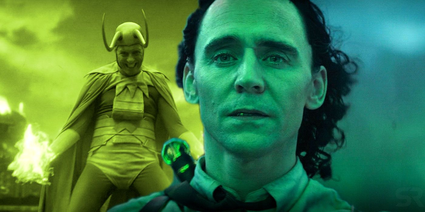Tom Hiddleston as Loki and Richard E Grant as Classic Loki in Episode 5
