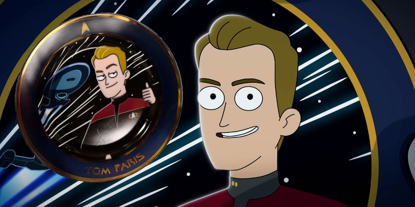 Tom Paris in Star Trek Lower Decks with Plate
