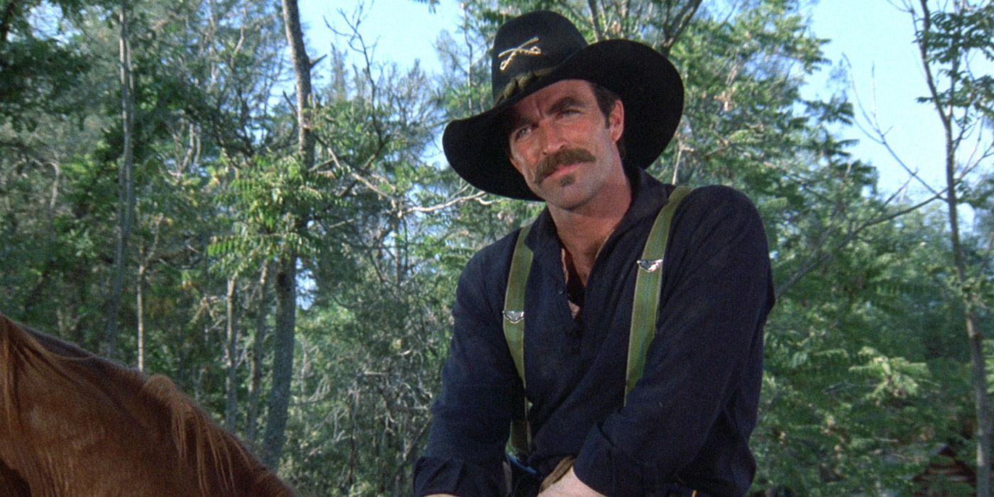Tom Selleck plays Mac Traven during the Civil War era in Shadow Riders