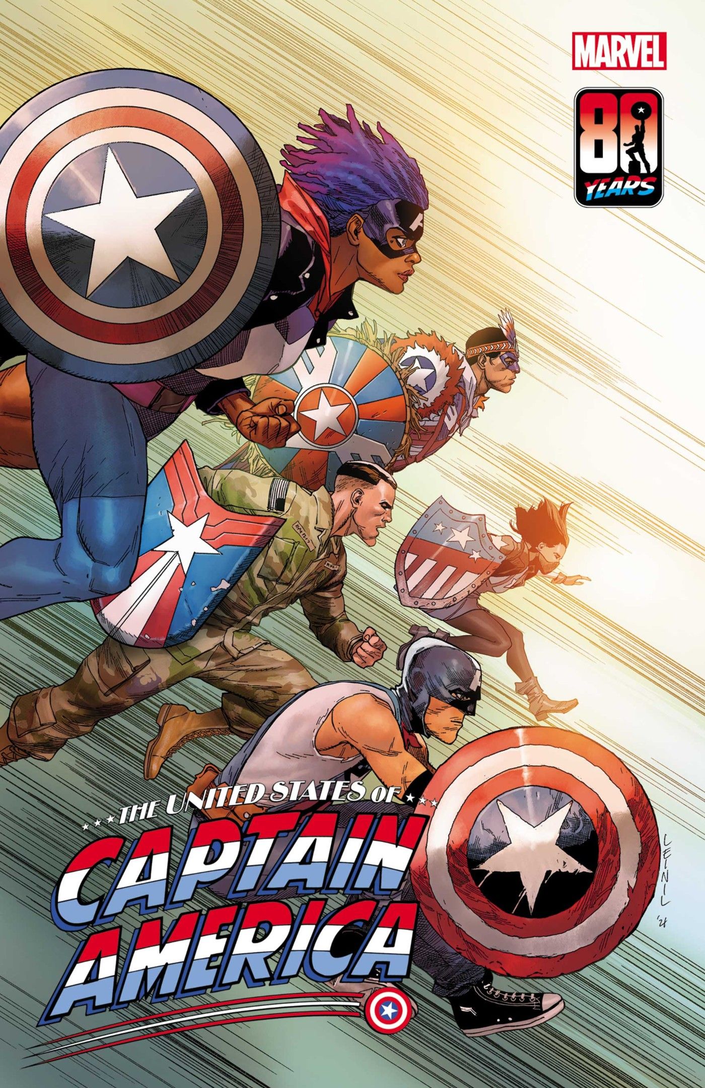 Marvel’s Five New Captain Americas Unite in One Powerful Cover