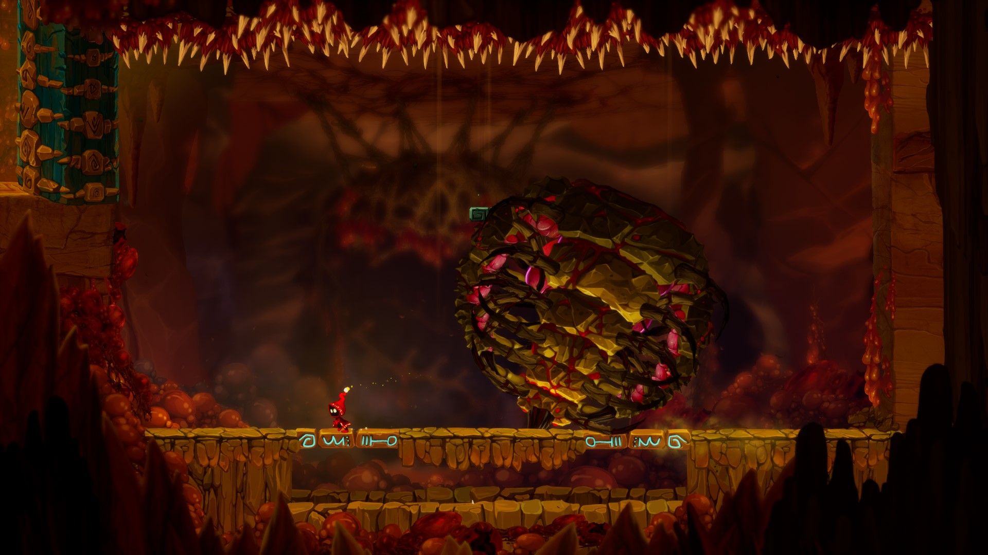 A boss fight in Unbound: Worlds Apart.