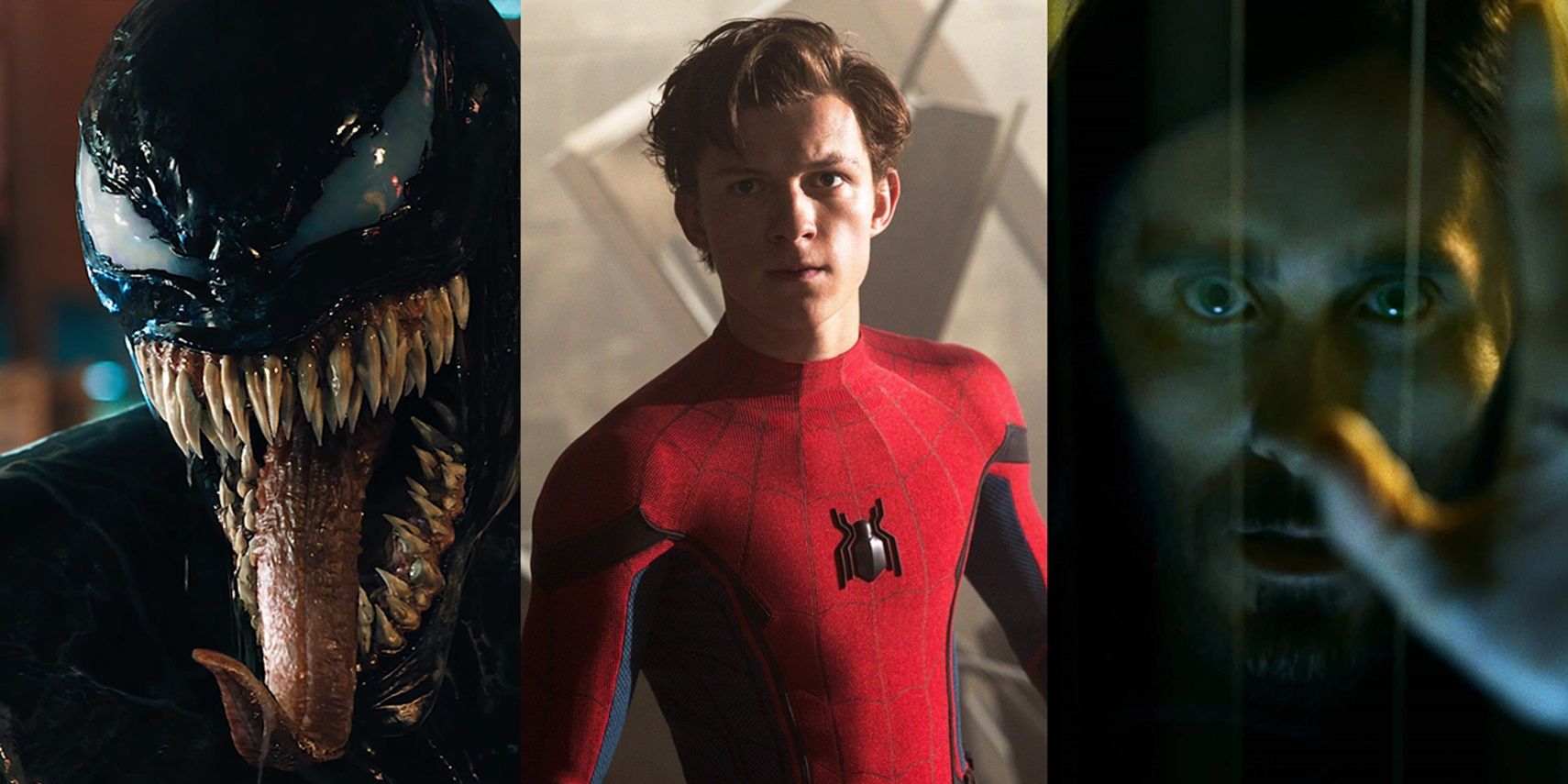 Venom, Spider-Man, and Morbius