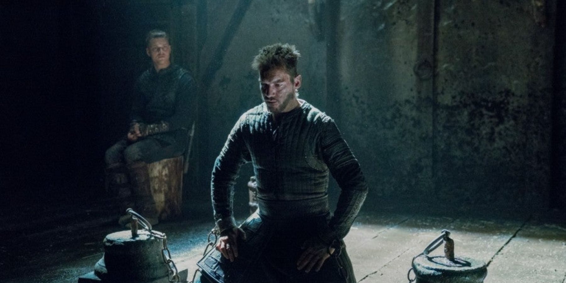 Heahmund gets interrogated by Ivar and Hvitserk in Vikings