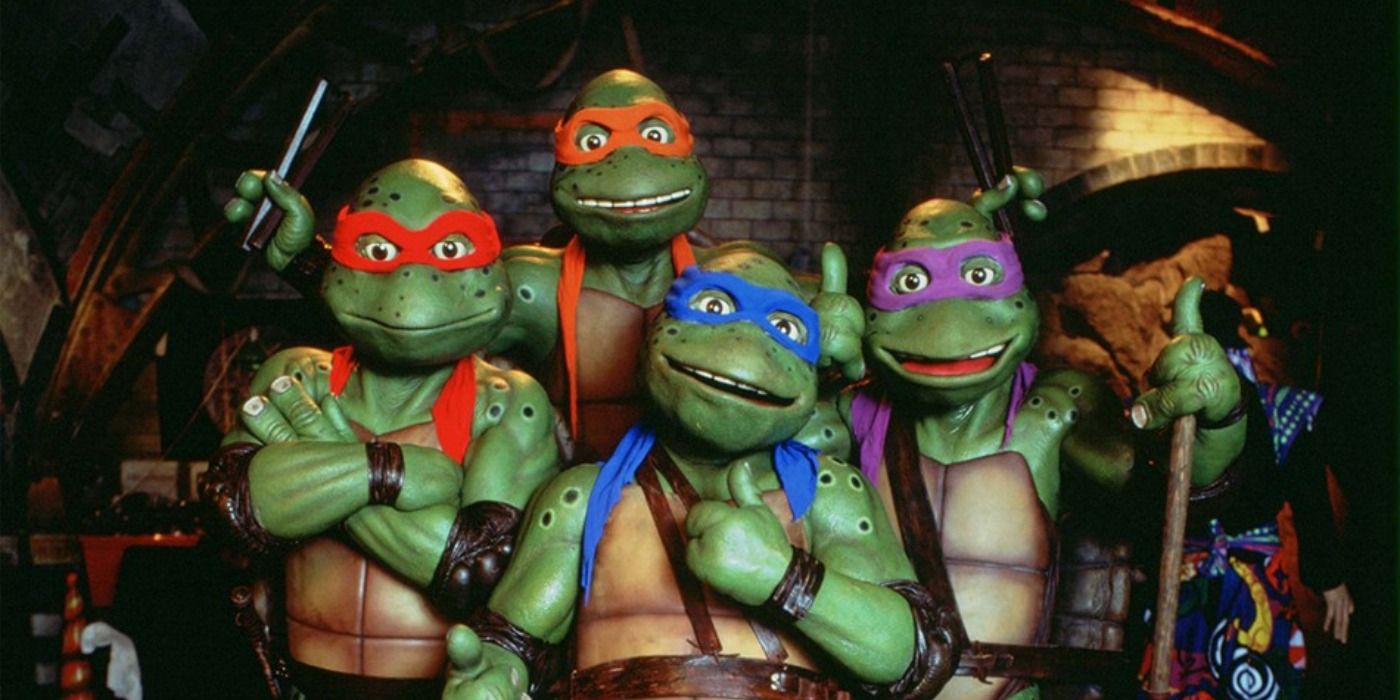 The four turtles in Teenage Mutant Ninja Turtles III