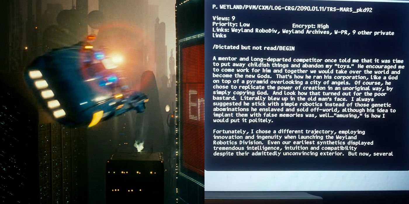 Split image of Blade Runner and a Prometheus Blu-Ray supplement
