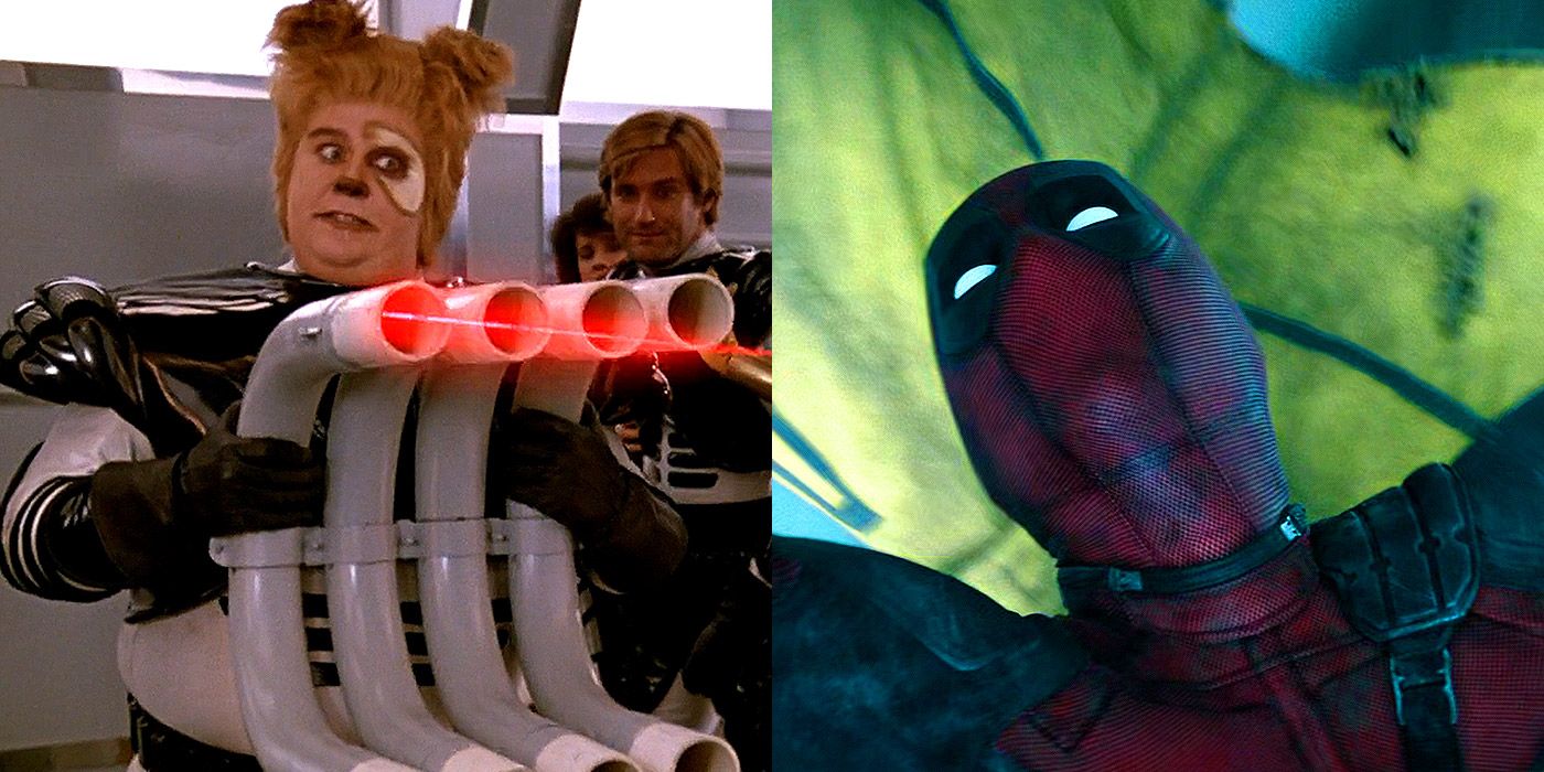 Split image of Barf from Spaceballs, and Deadpool