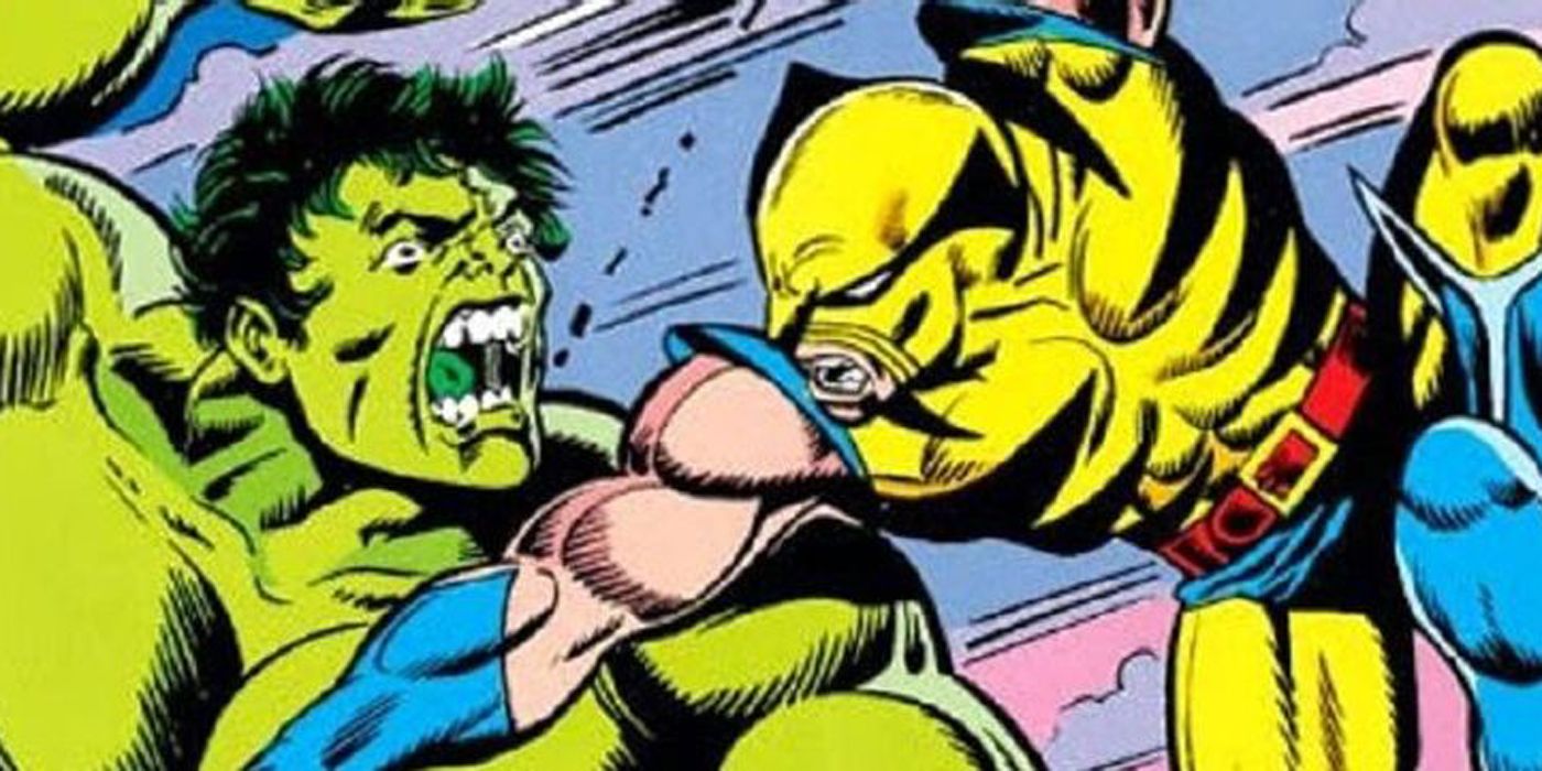 Wolverine fighting The Hulk.