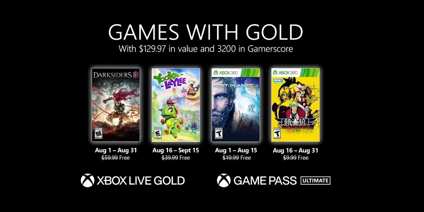 Xbox Games With Gold August 2021 Cover