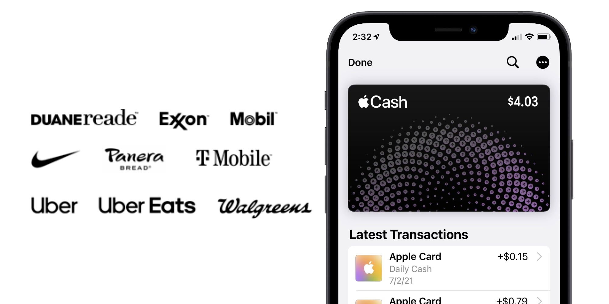 Apple Card with stores that pay 3 percent Daily Cash
