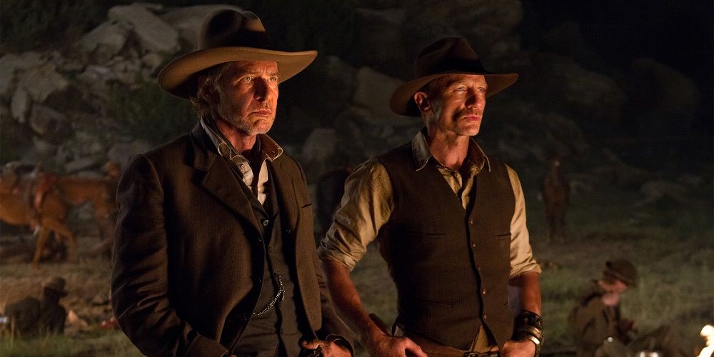 Dolarhyde and Jake by fire in Cowboys &amp; Aliens.