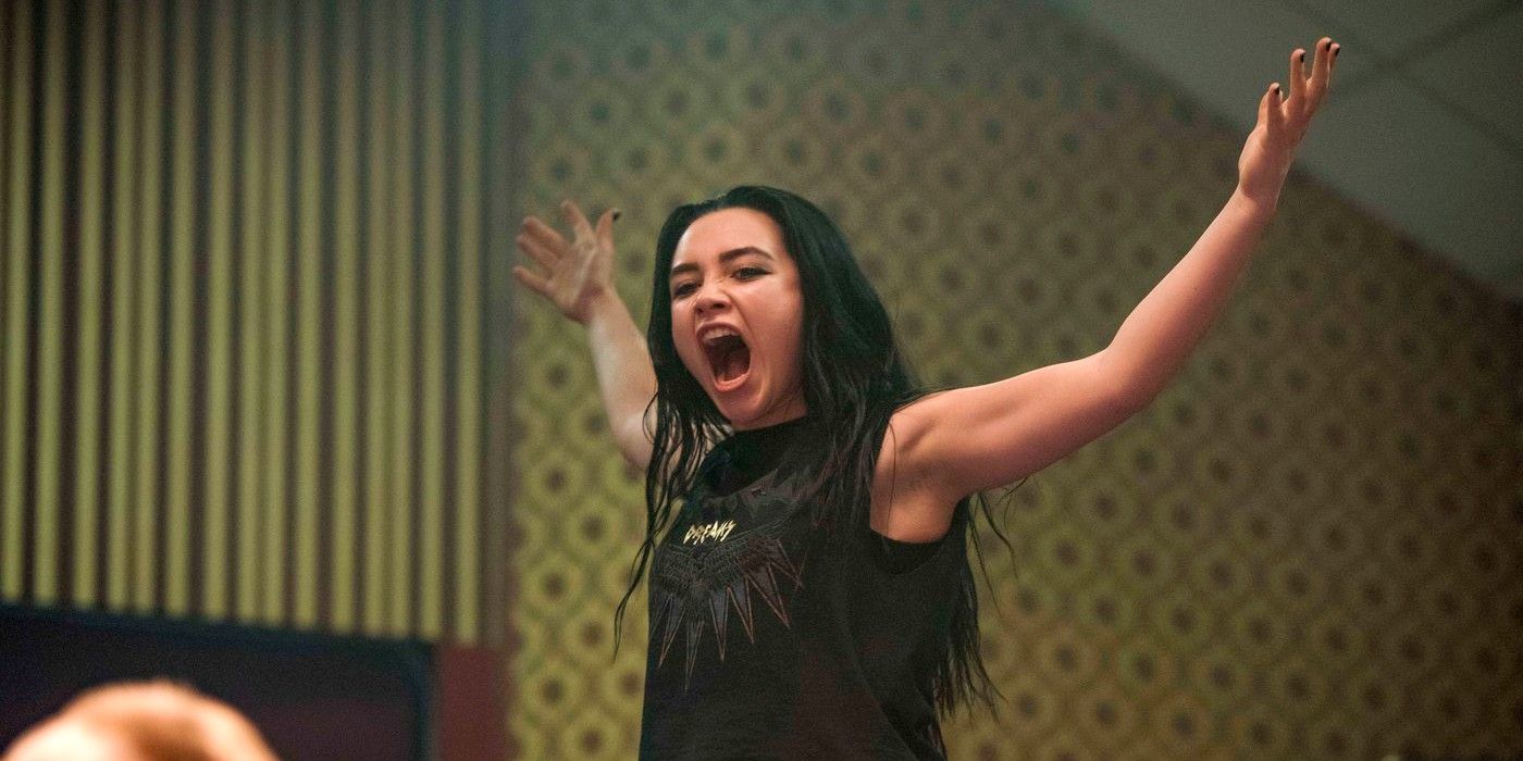 Florence Pugh as Saraya Page Knight in Fighting With My Family