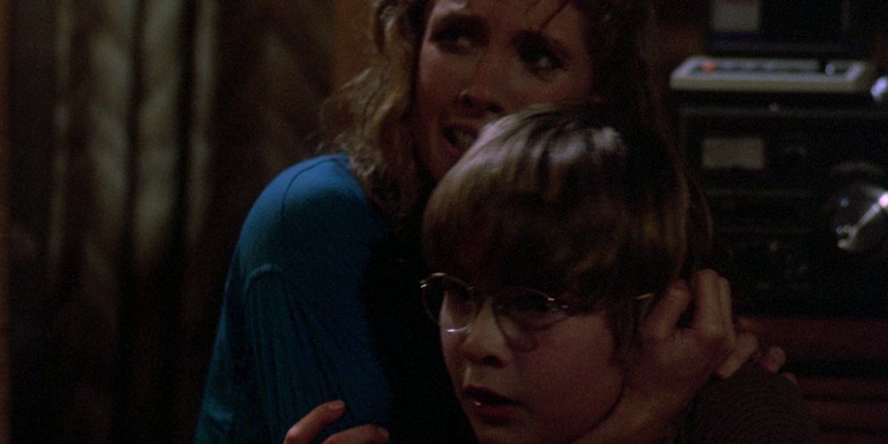 Trish and Tommy cower in Friday the 13th Part IV