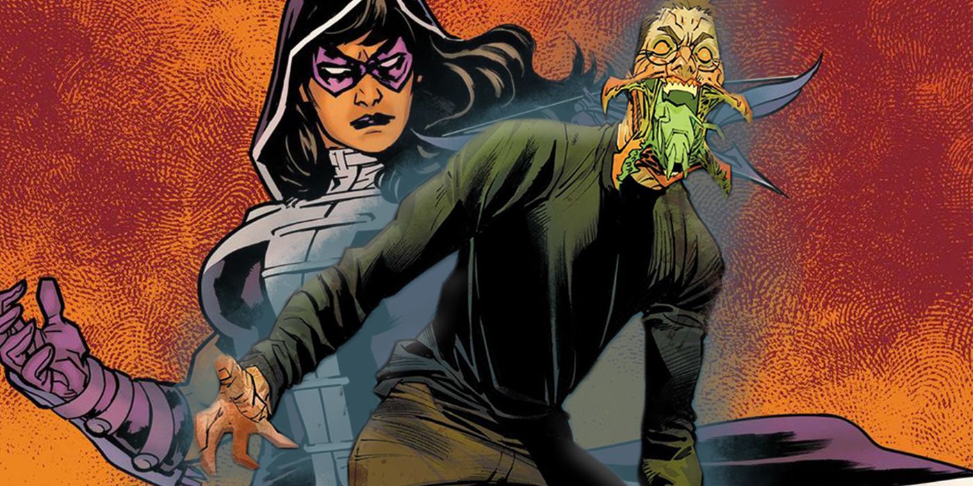 Huntress (Helena Bertinelli) and Hue Vile from Detective Comics #1039.